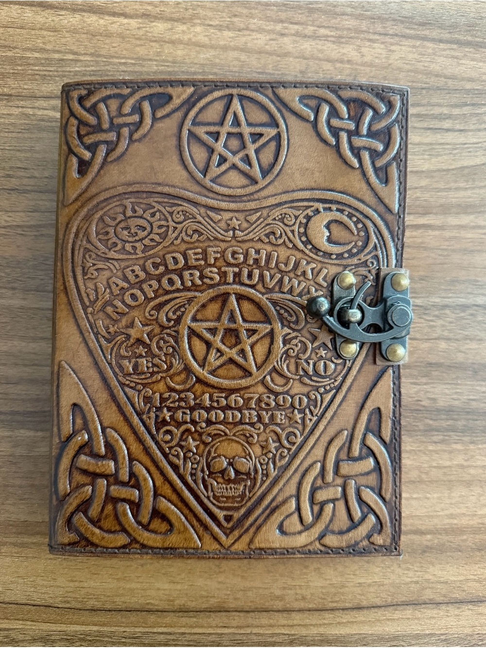 Ouija Planchette Leather Journal